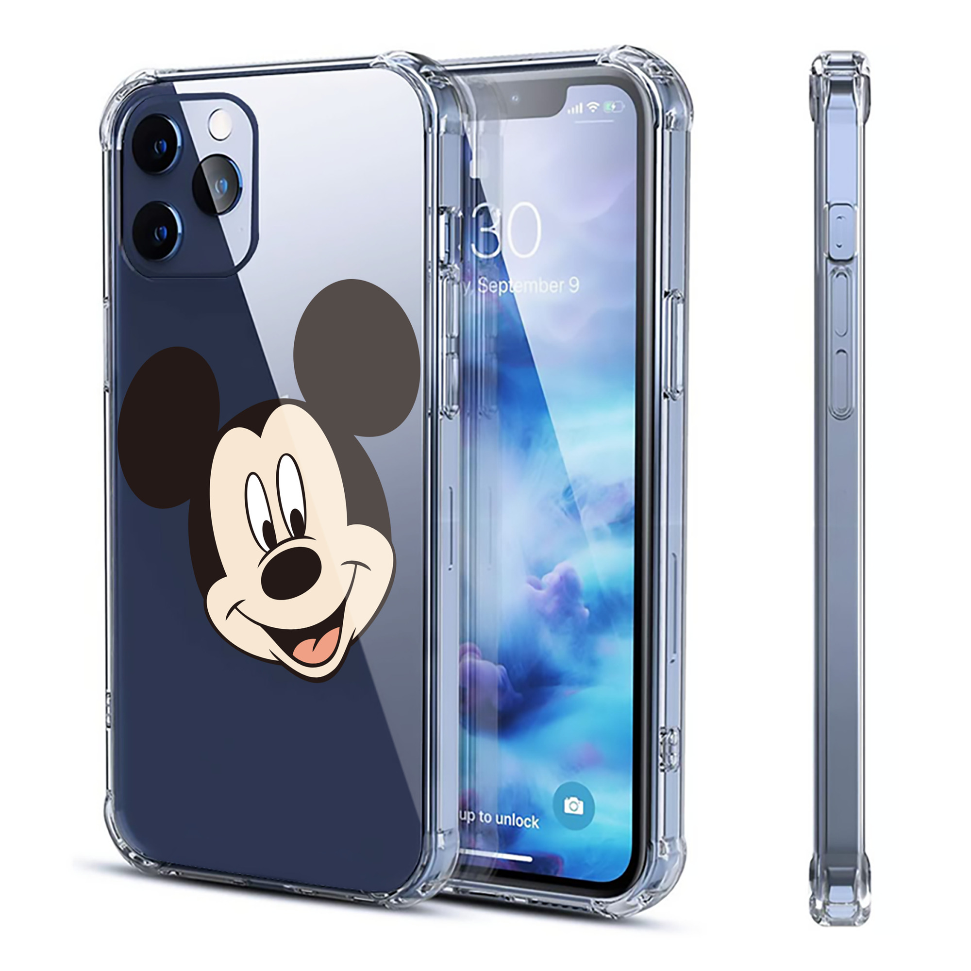 （画像用） ミッキーマウス Mickey Mouse 【iPhone 12シリーズ対応】透明スマホケース（クリアソフトケース）